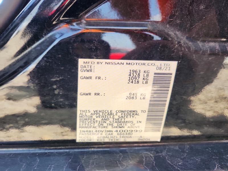 2021 NISSAN ALTIMA SV 13
