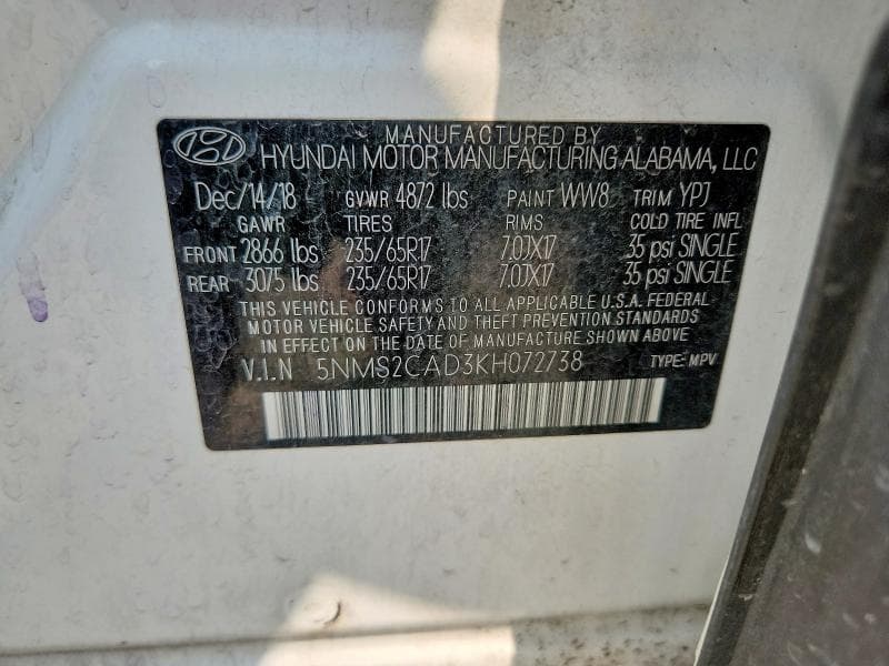 2019 HYUNDAI SANTA FE SE 13