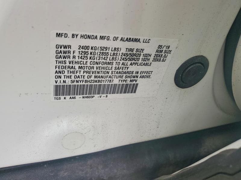 2019 HONDA PASSPORT 13