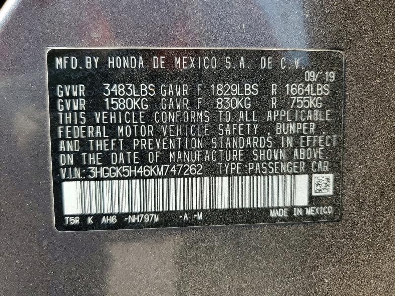 2019 HONDA FIT LX 14