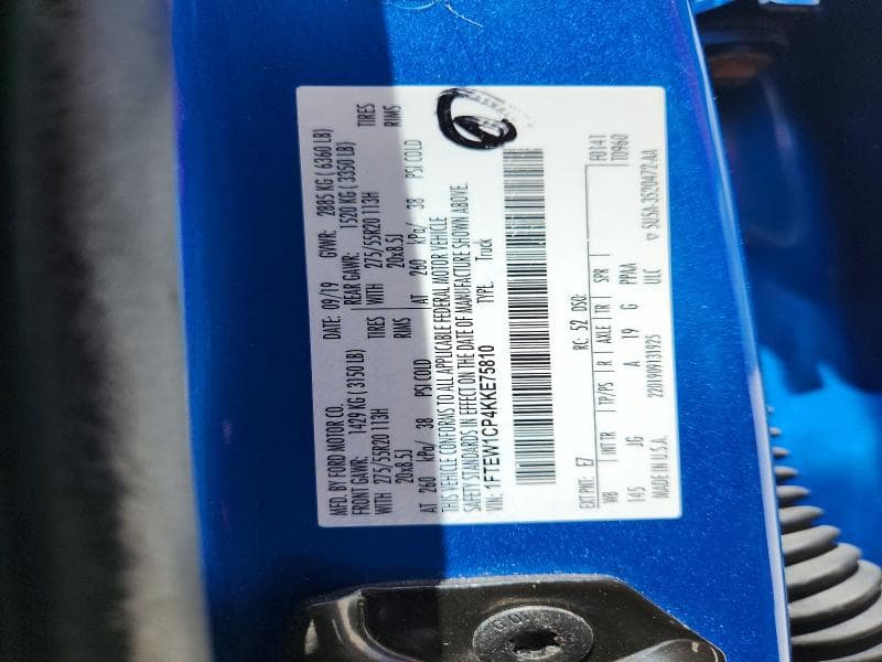 2019 FORD F150 SUPERCREW 12