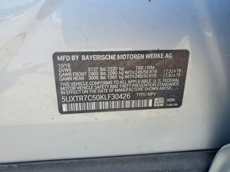 2019 BMW X3 SDRIVE30I 13