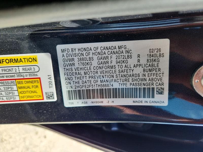 2026 HONDA CIVIC SPORT 12