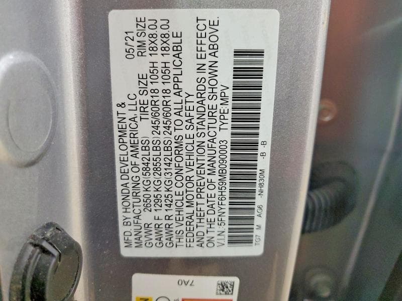 2021 HONDA PILOT EXL 13