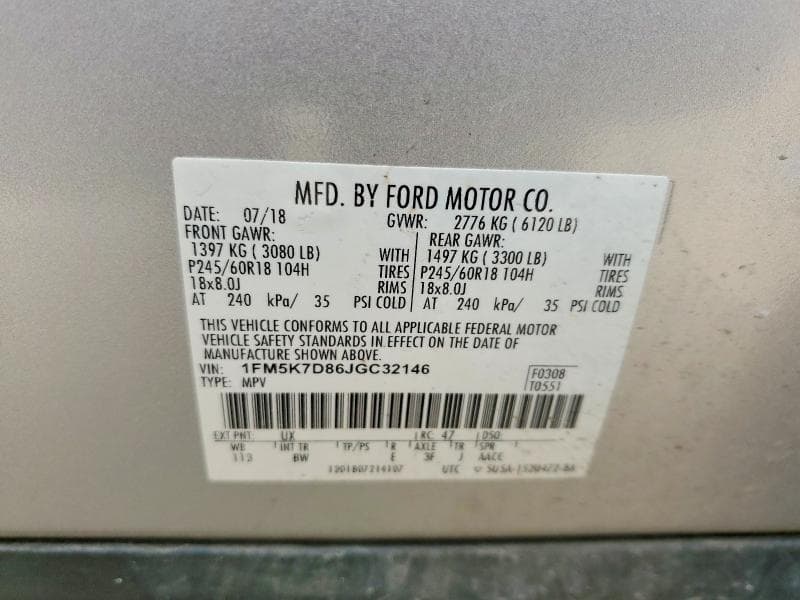 2018 FORD EXPLORER XLT 13