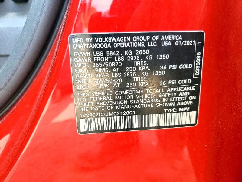 2021 VOLKSWAGEN ATLAS CROSS SPORT SE 13