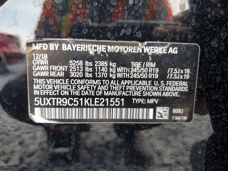 2019 BMW X3 XDRIVE30I 13