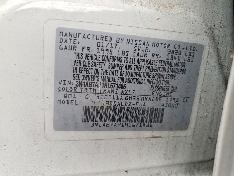 2017 NISSAN SENTRA SV 12