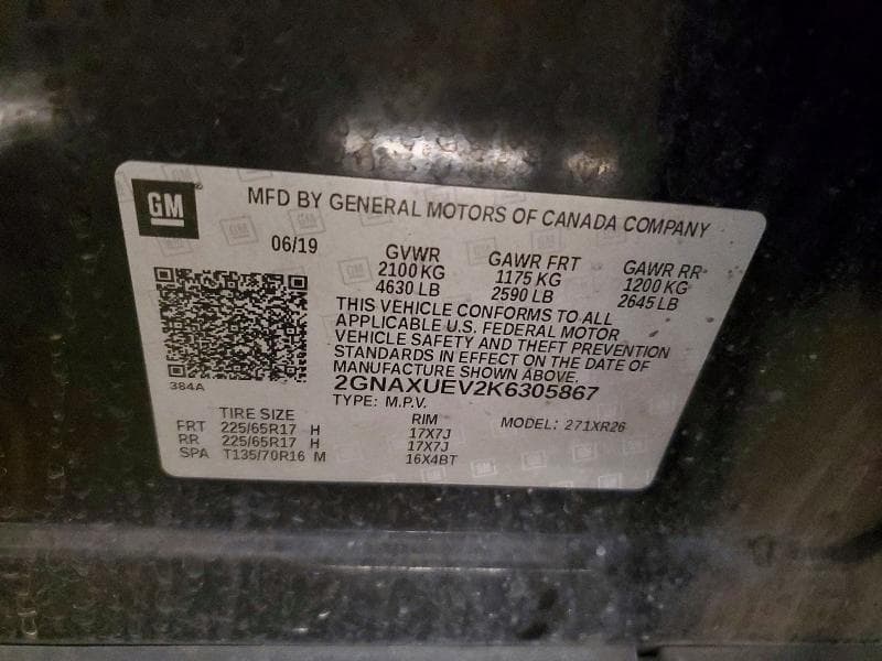 2019 CHEVROLET EQUINOX LT 13