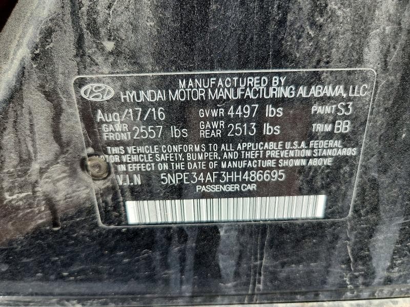 2017 HYUNDAI SONATA SPORT 12