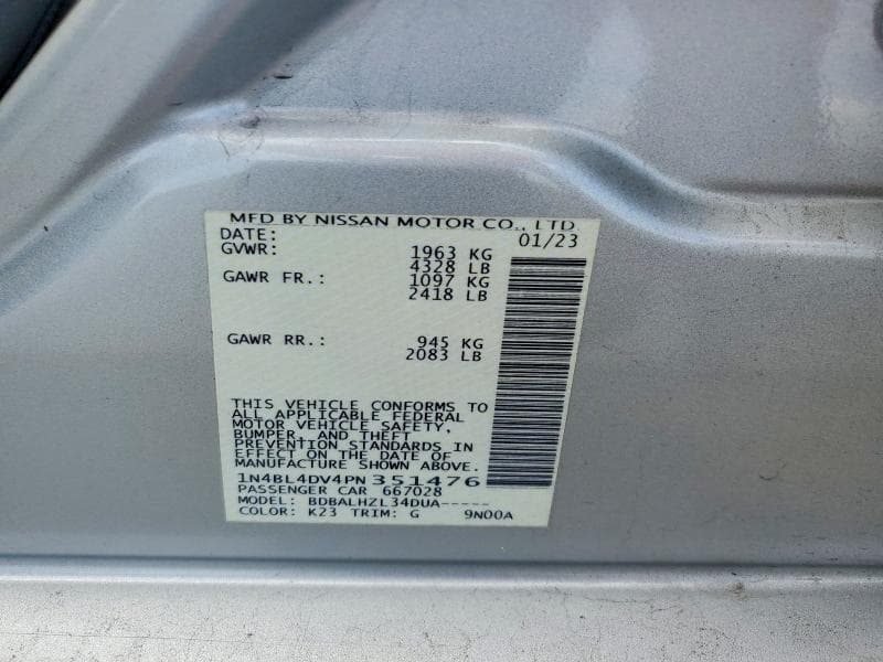 2023 NISSAN ALTIMA SV 12