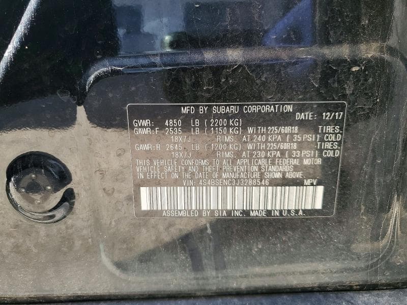 2018 SUBARU OUTBACK 3.6R LIMITED 12