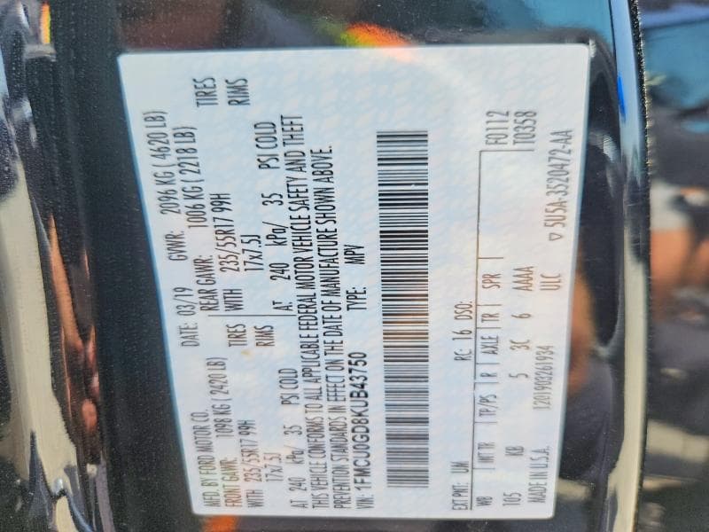 2019 FORD ESCAPE SE 12