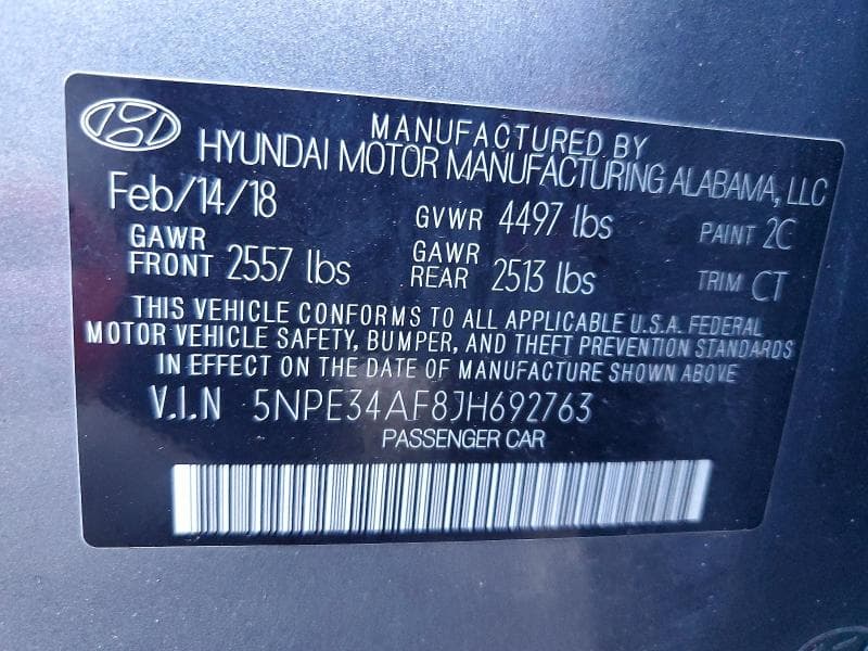 2018 HYUNDAI SONATA LIMITED 13