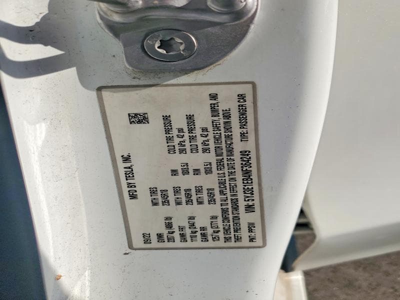 2022 TESLA MODEL 3 12