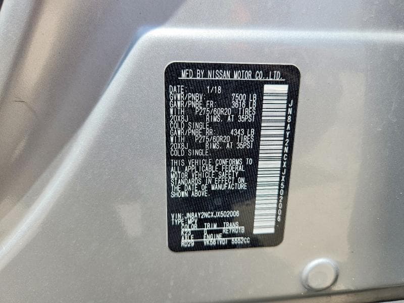 2018 NISSAN ARMADA SL 13