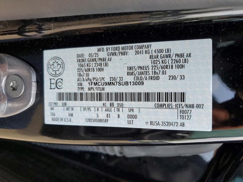 2025 FORD ESCAPE ST LINE 13