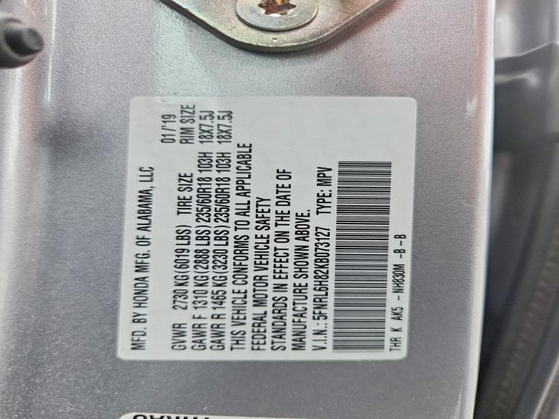 2019 HONDA ODYSSEY TOURING 13