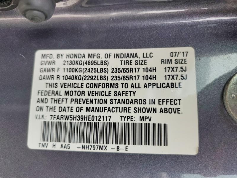 2017 HONDA CR-V LX 13