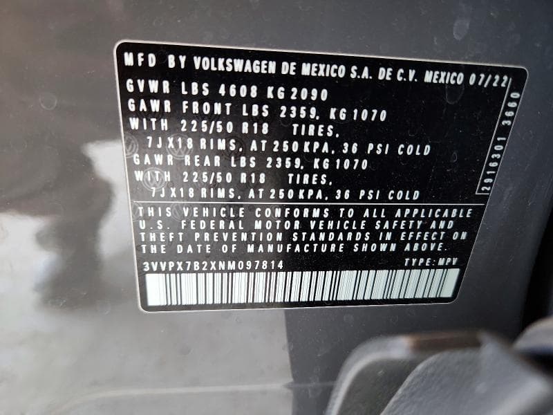 2022 VOLKSWAGEN TAOS SE IQ DRIVE 14