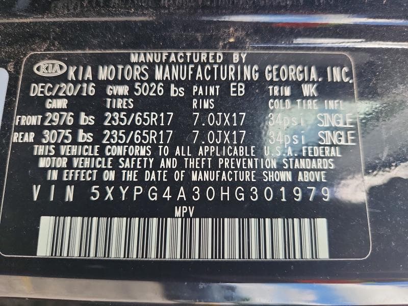 2017 KIA SORENTO LX 13