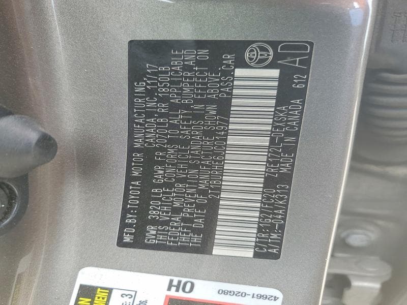 2018 TOYOTA COROLLA SE 12