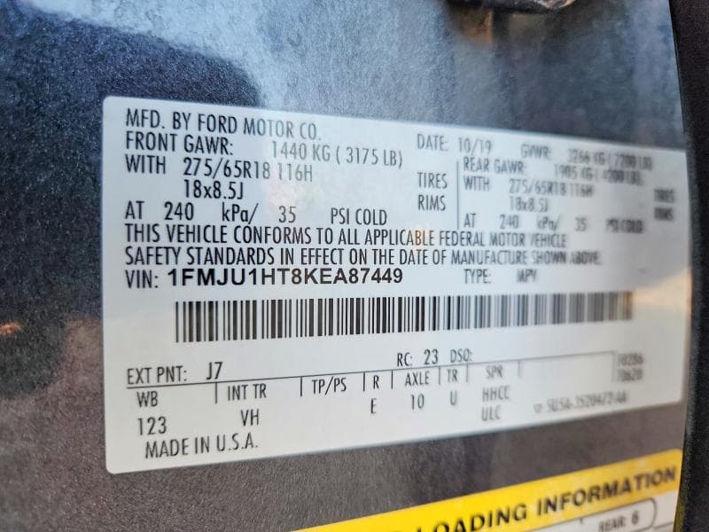 2019 FORD EXPEDITION XLT 13