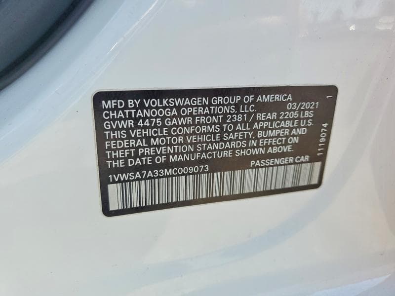 2021 VOLKSWAGEN PASSAT SE 12