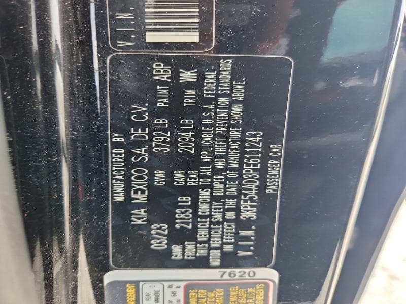 2023 KIA FORTE GT LINE 12