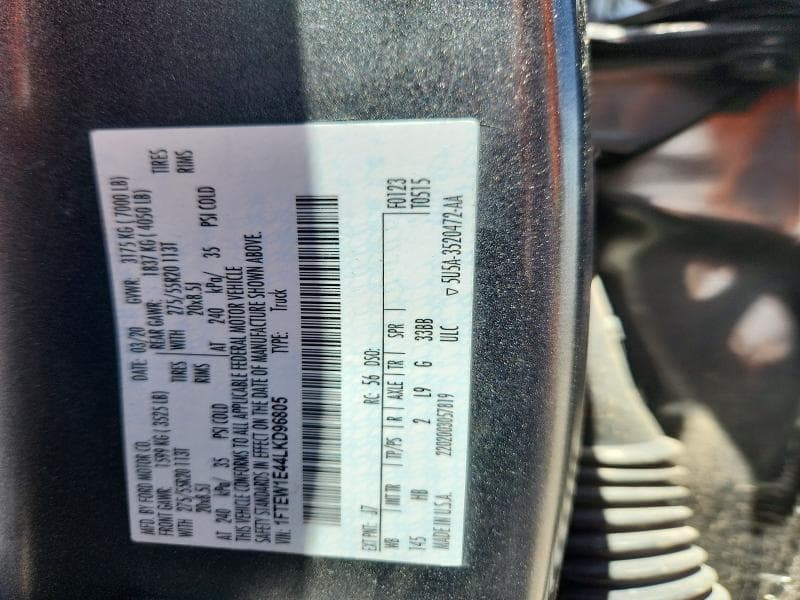 2020 FORD F150 SUPERCREW 12