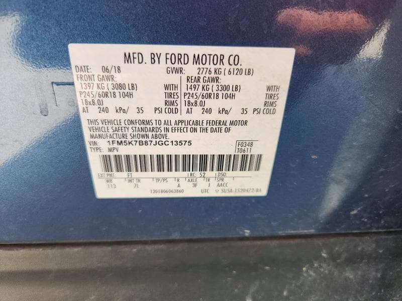 2018 FORD EXPLORER 13