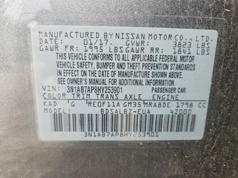 2017 NISSAN SENTRA S 12