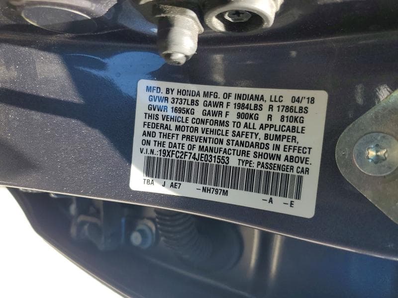 2018 HONDA CIVIC EX 12