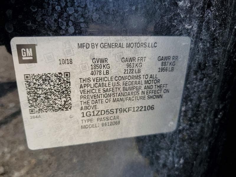 2019 CHEVROLET MALIBU LT 12