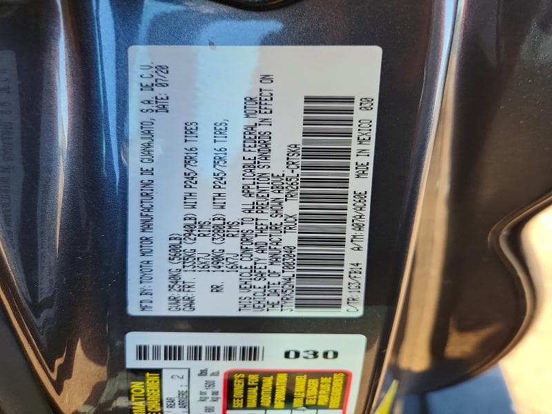 2020 TOYOTA TACOMA SR 12