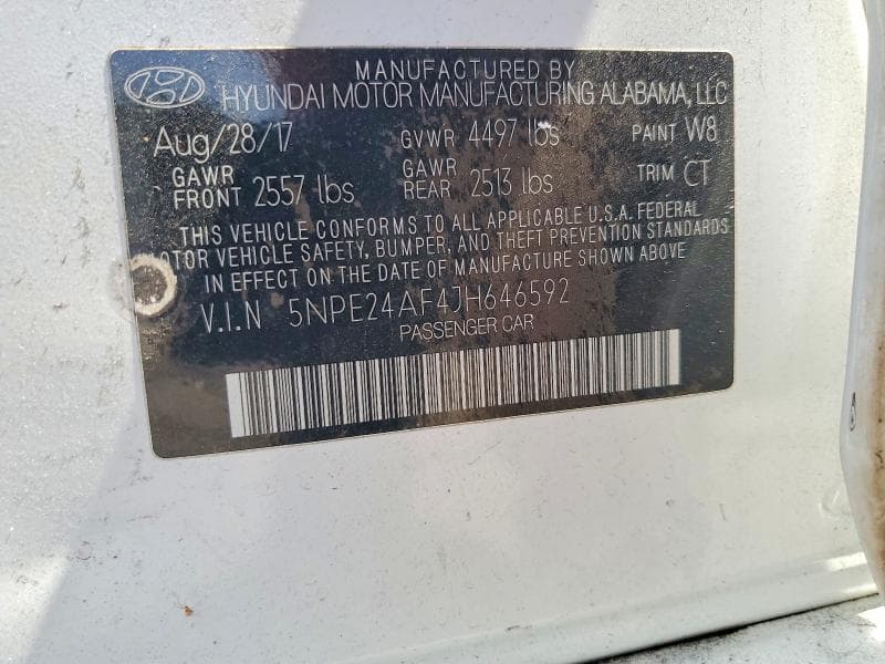 2018 HYUNDAI SONATA SE 12