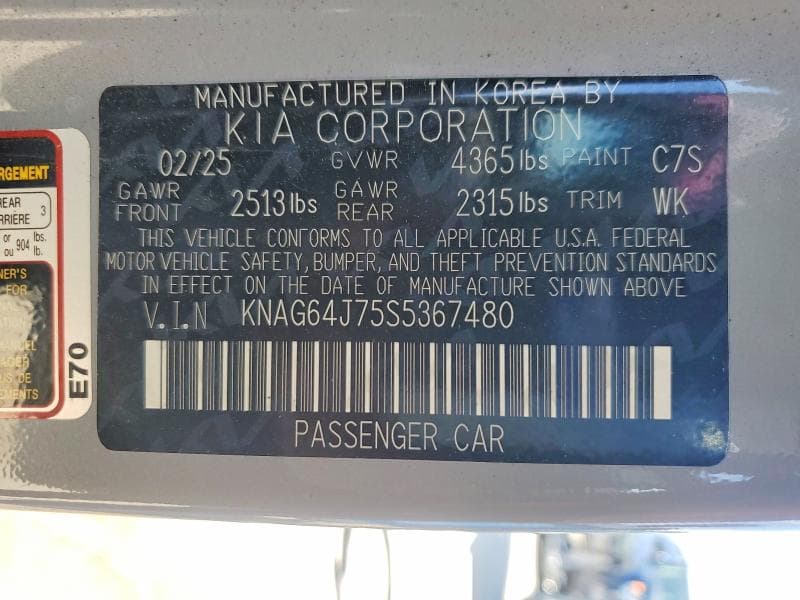 2025 KIA K5 GT LINE 13