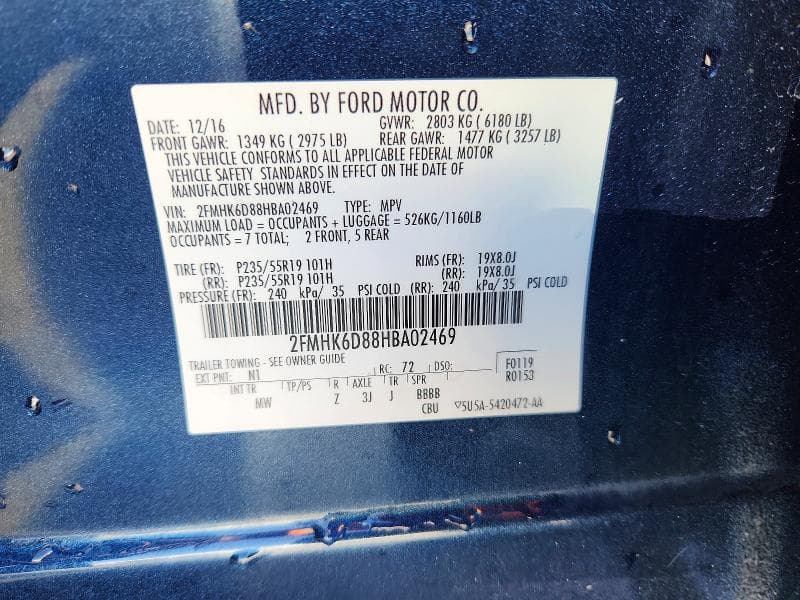 2017 FORD FLEX LIMITED 13