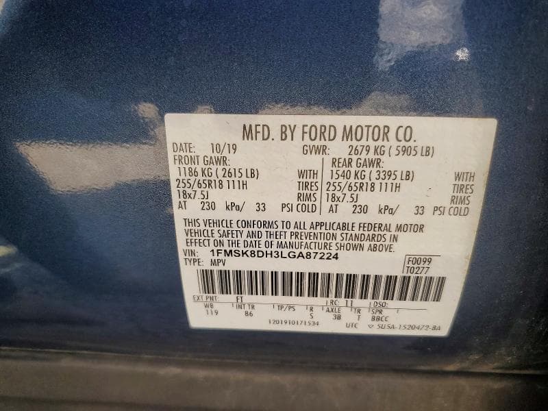 2020 FORD EXPLORER XLT 13