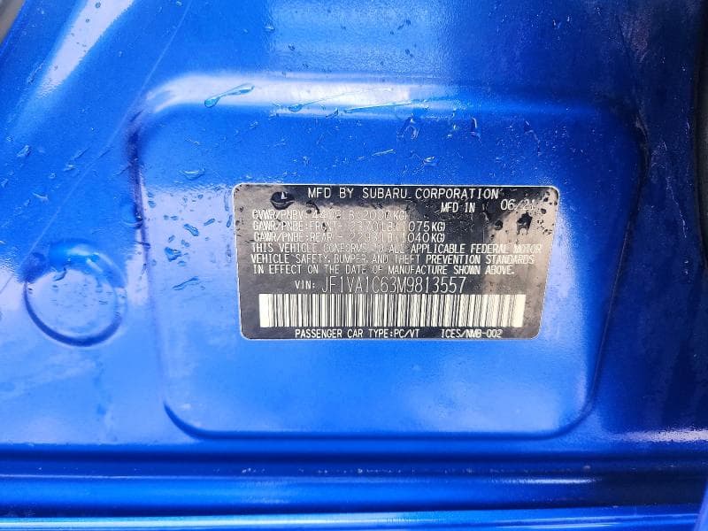 2021 SUBARU WRX PREMIUM 13