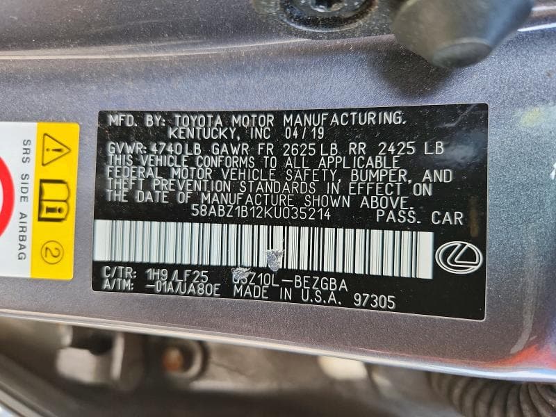 2019 LEXUS ES 350 13