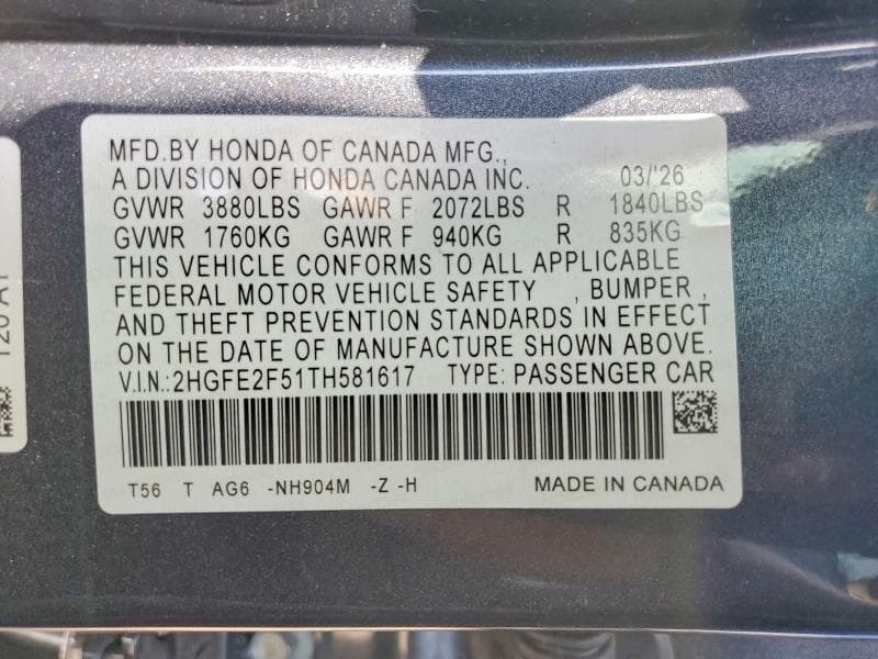 2026 HONDA CIVIC SPORT 12