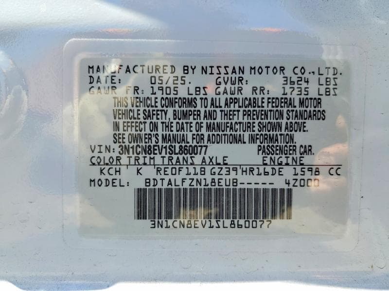 2025 NISSAN VERSA SV 13