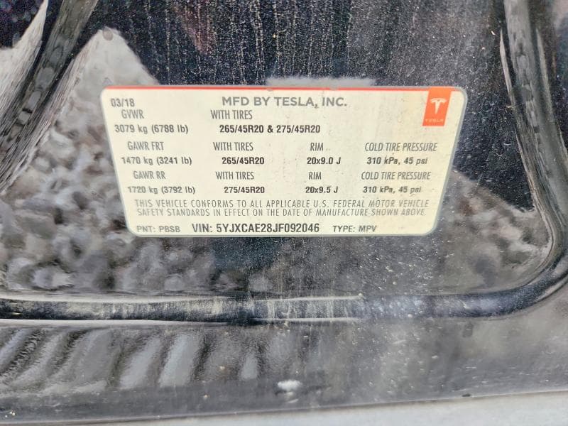 2018 TESLA MODEL X 12