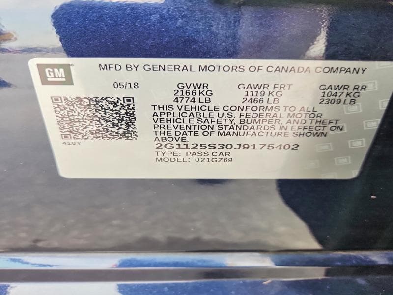 2018 CHEVROLET IMPALA PREMIER 13