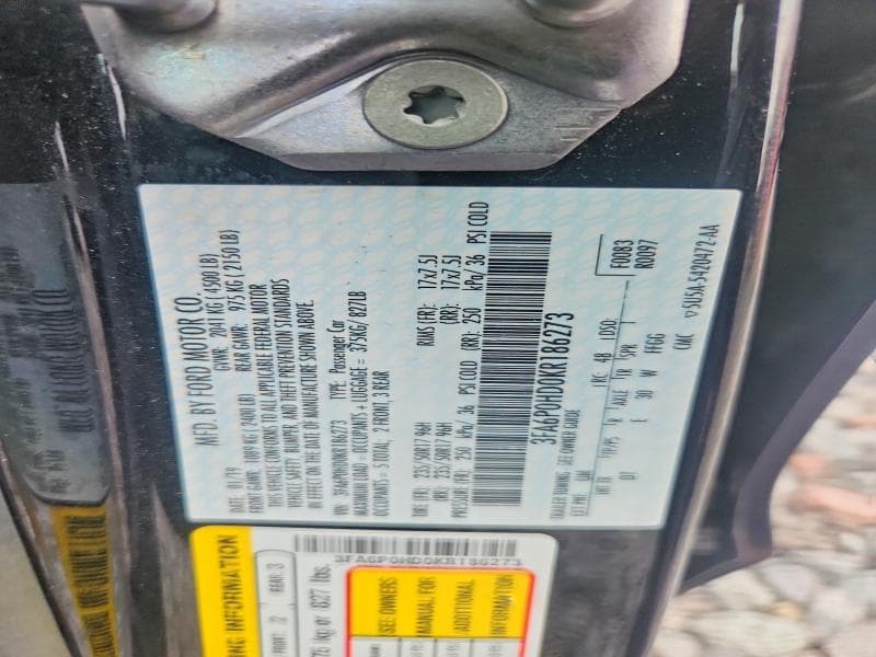 2019 FORD FUSION SE 13