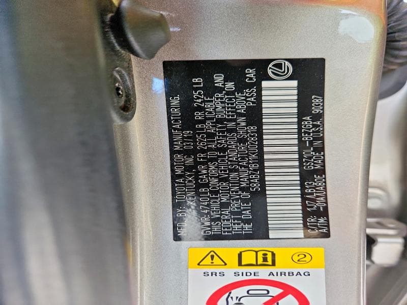 2019 LEXUS ES 350 12