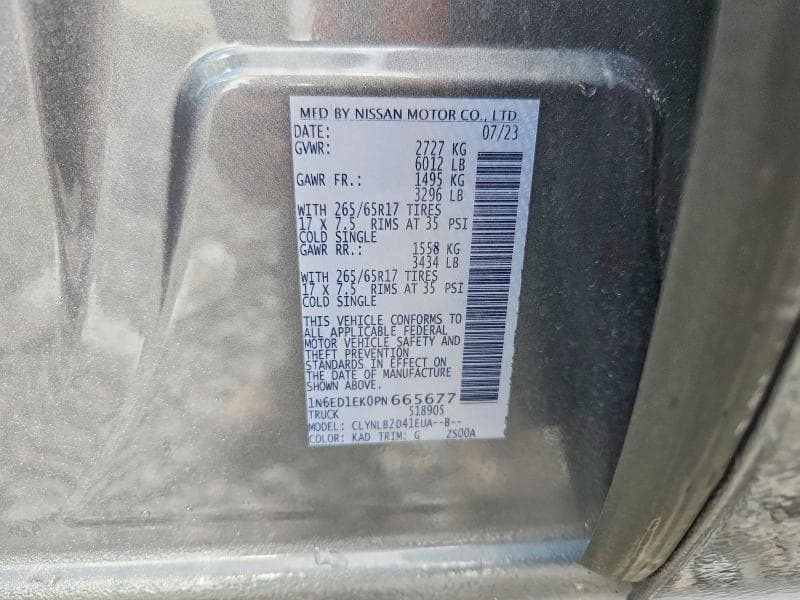 2023 NISSAN FRONTIER SV 12