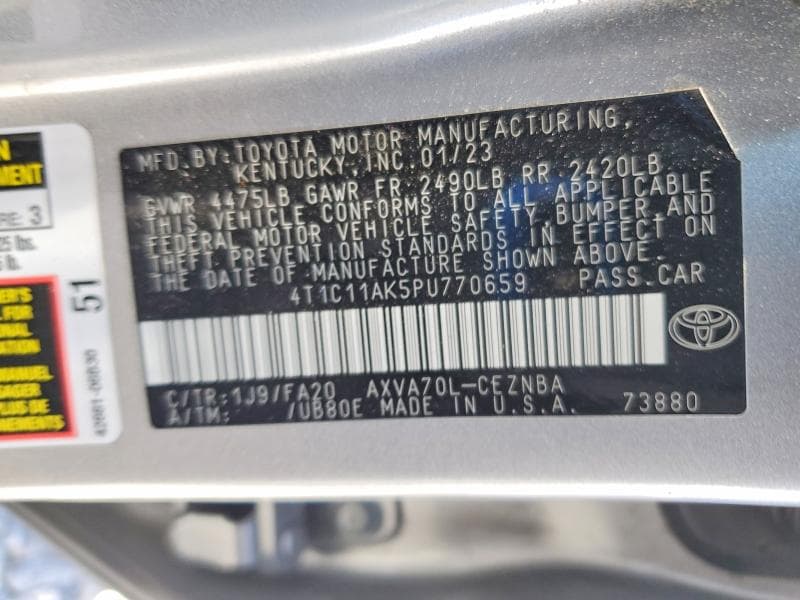 2023 TOYOTA CAMRY LE 13