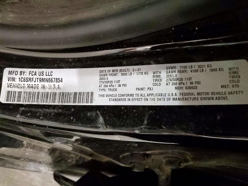 2021 RAM 1500 LARAMIE 12